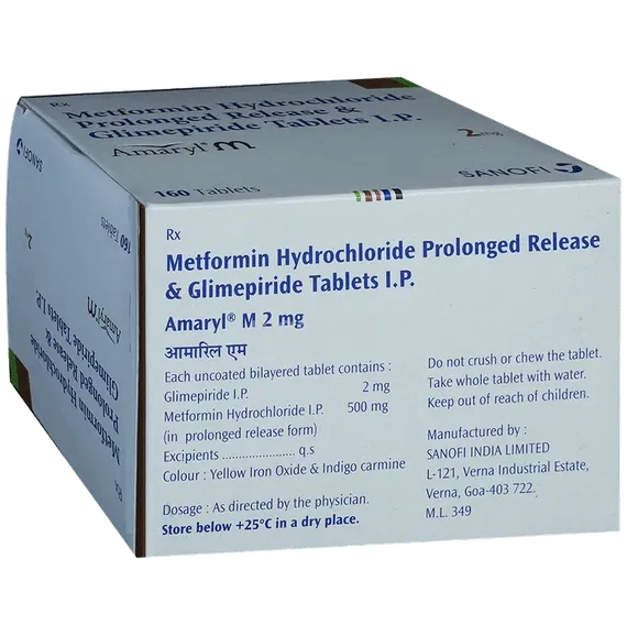 amaryl m 2mg tablet 20's